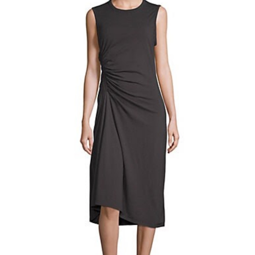 James Perse Ruched-Front Midi Dress